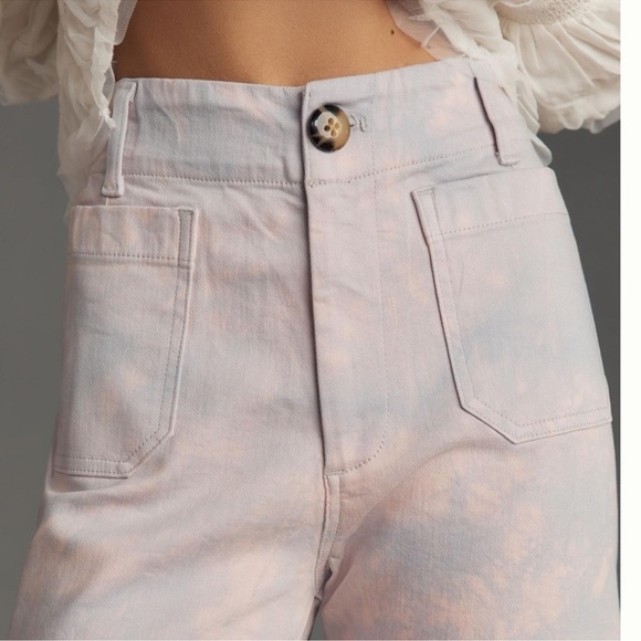 The Colette Denim Cropped Wide-Leg Jeans by Maeve Anthropologie tie dye 29 - Picture 3 of 7